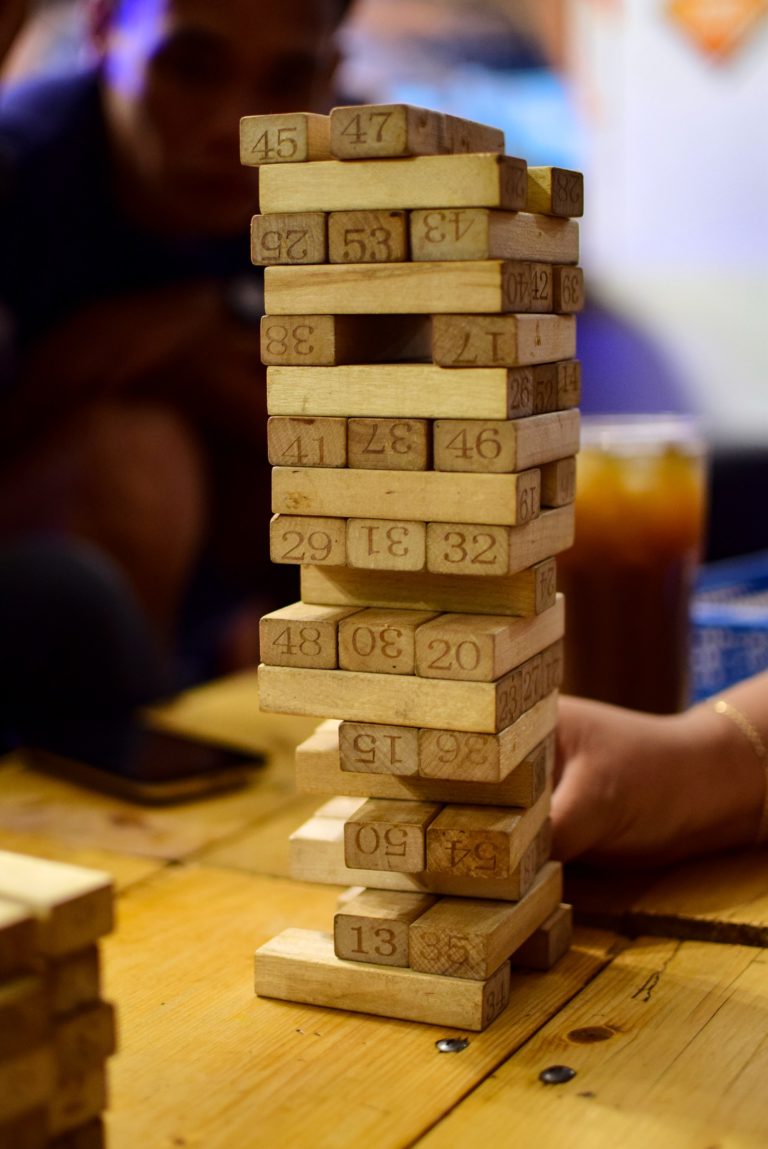 People playing with blocks