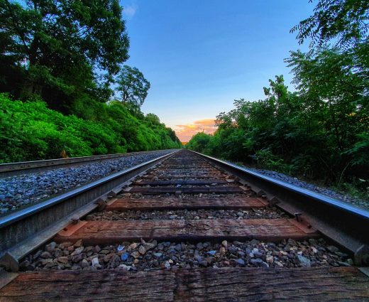 train track disappearing into distance